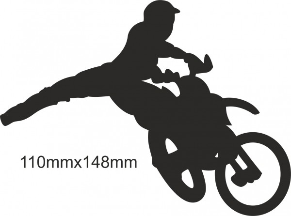 Motorrad Moto Cross Freestyle Aufkleber #17 in Wunschfarbe