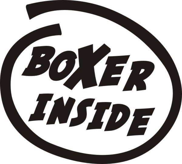 Boxer Inside Aufkleber Nr.4 in Wunschfarbe