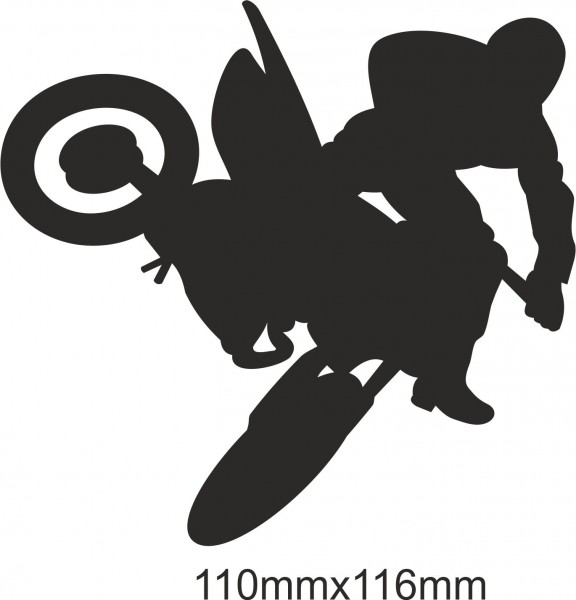 Motorrad Moto Cross Freestyle Aufkleber #19 in Wunschfarbe