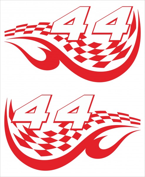 Startnummern Aufkleber Typ RACING-FLAG NUMBERS von 0 bis 99